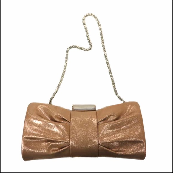 Textured Bronze Metallic Bow Clutch,NWT - Picture 4 of 4